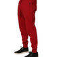 Dolce & Gabbana Red DG Logo Cotton Jogger Men Sweatpants Pants