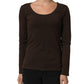 Alpha Massimo Rebecchi Brown Long Sleeves Round Neck Top