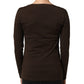 Alpha Massimo Rebecchi Brown Long Sleeves Round Neck Top