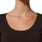 Alpha Massimo Rebecchi Brown Long Sleeves Round Neck Top