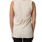 Aniye By Beige Viscose Sleeveless Round Neck Women Tank Top