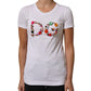 Dolce & Gabbana White DG Logo Embellished Round Neck T-shirt