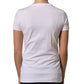 Dolce & Gabbana White DG Logo Embellished Round Neck T-shirt