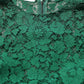 Dolce & Gabbana Green Floral Lace Round Neck Blouse Top