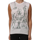 Dolce & Gabbana White Silk Knit Garden Fountain Print Tank Top