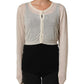 Ermanno Scervino White Knit Cropped Wool Cardigan Sweater