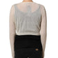 Ermanno Scervino White Knit Cropped Wool Cardigan Sweater