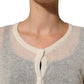 Ermanno Scervino White Knit Cropped Wool Cardigan Sweater