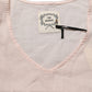 PINK MEMORIES Light Pink Linen V-Neck Long Sleeves Blouse Top