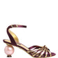 Dolce & Gabbana Purple Gold Keira Pearl Heels Sandals Shoes