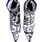 Dolce & Gabbana White Graffiti Stretch Ankle Boots Shoes