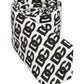 Dolce & Gabbana White Black Logo Monogram Wide Adjustable Men Necktie Tie