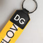 Dolce & Gabbana Yellow Logo Polyester Silver Brass Holder Keychain Keyring