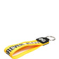 Dolce & Gabbana Yellow Logo Polyester Silver Brass Holder Keychain Keyring