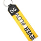 Dolce & Gabbana Yellow Logo Polyester Silver Brass Holder Keychain Keyring