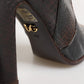 Dolce & Gabbana Brown Exotic Leather Knee High Boots Shoes