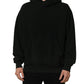 Dolce & Gabbana Black Cotton Hooded Men Sweatshirt Sweater