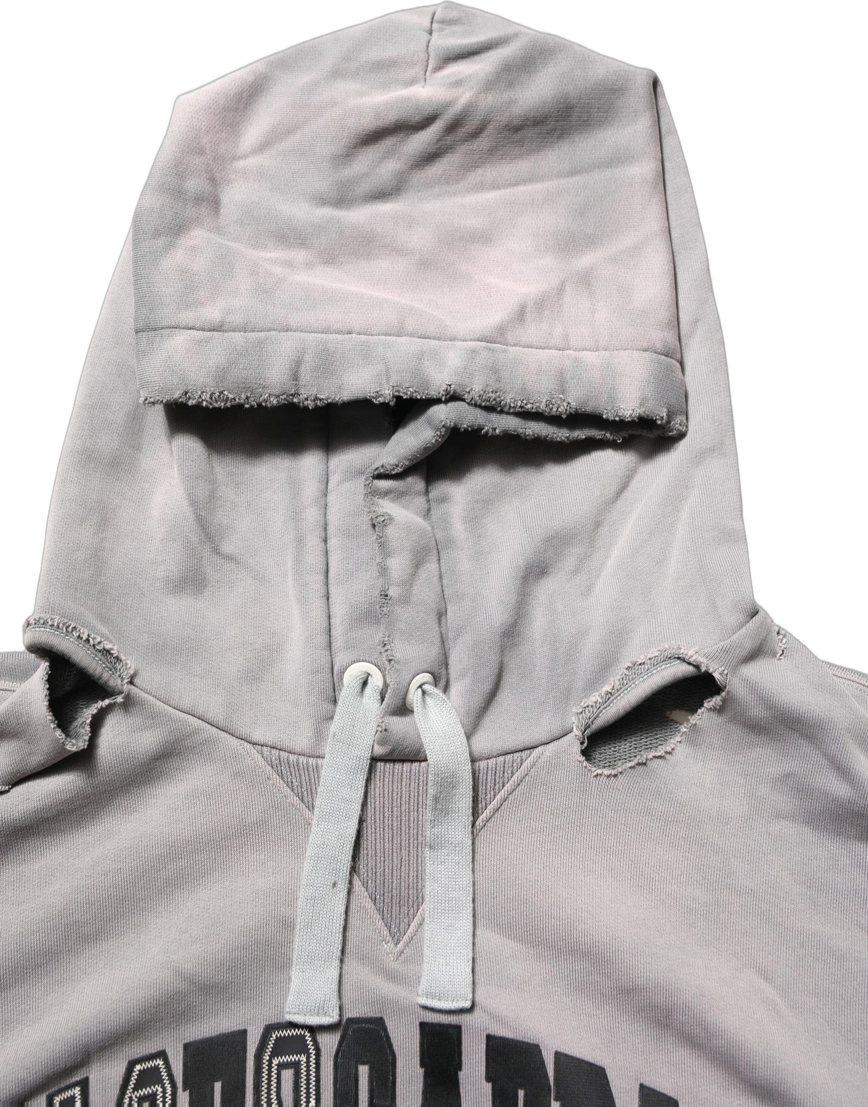 Dolce & Gabbana Gray Graphic Hooded Sweatshirt Men Sweater