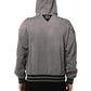 Dolce & Gabbana Gray Graphic Hooded Sweatshirt Men Sweater