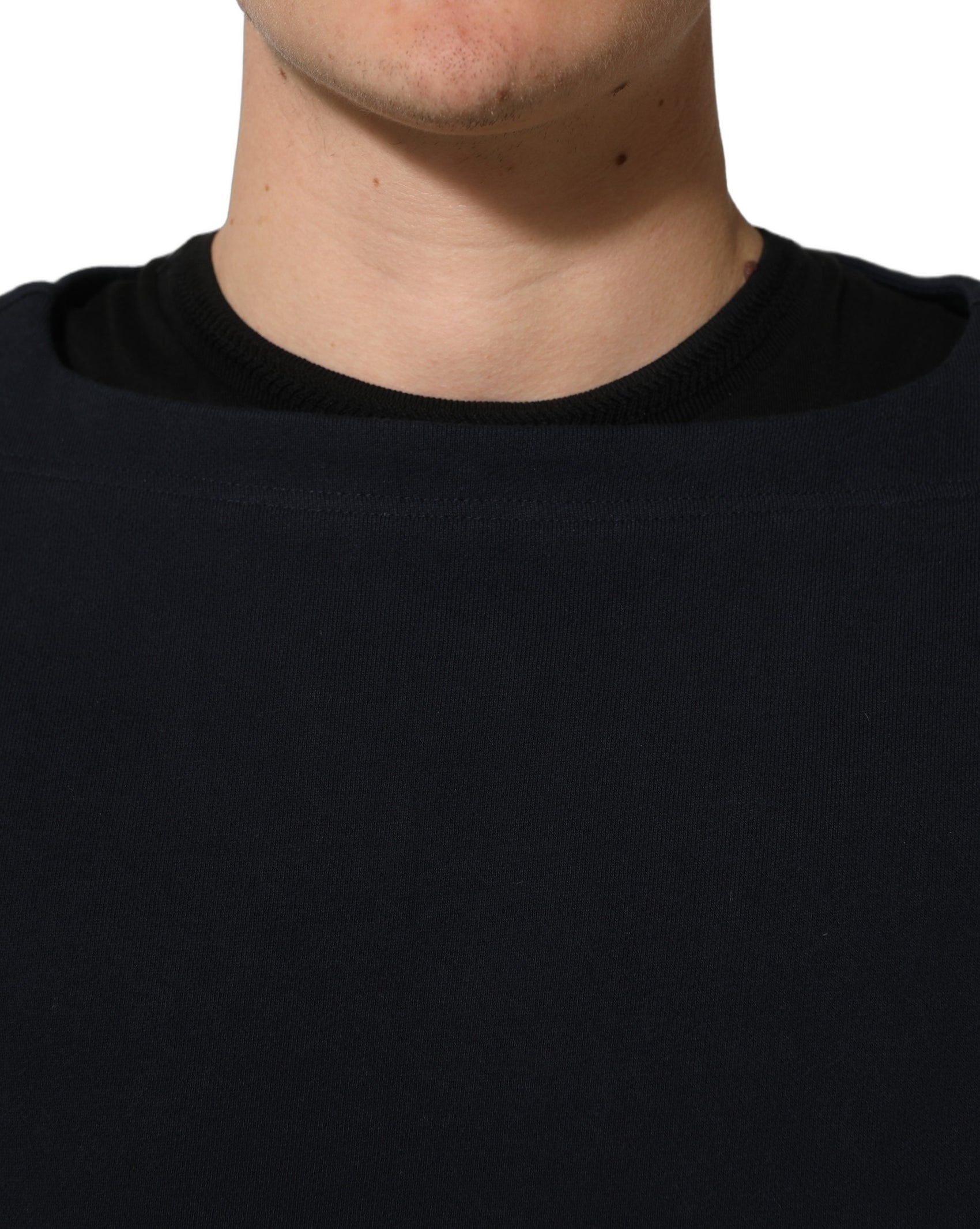 Dolce & Gabbana Dark Blue Logo Cotton Sweatshirt Sweater