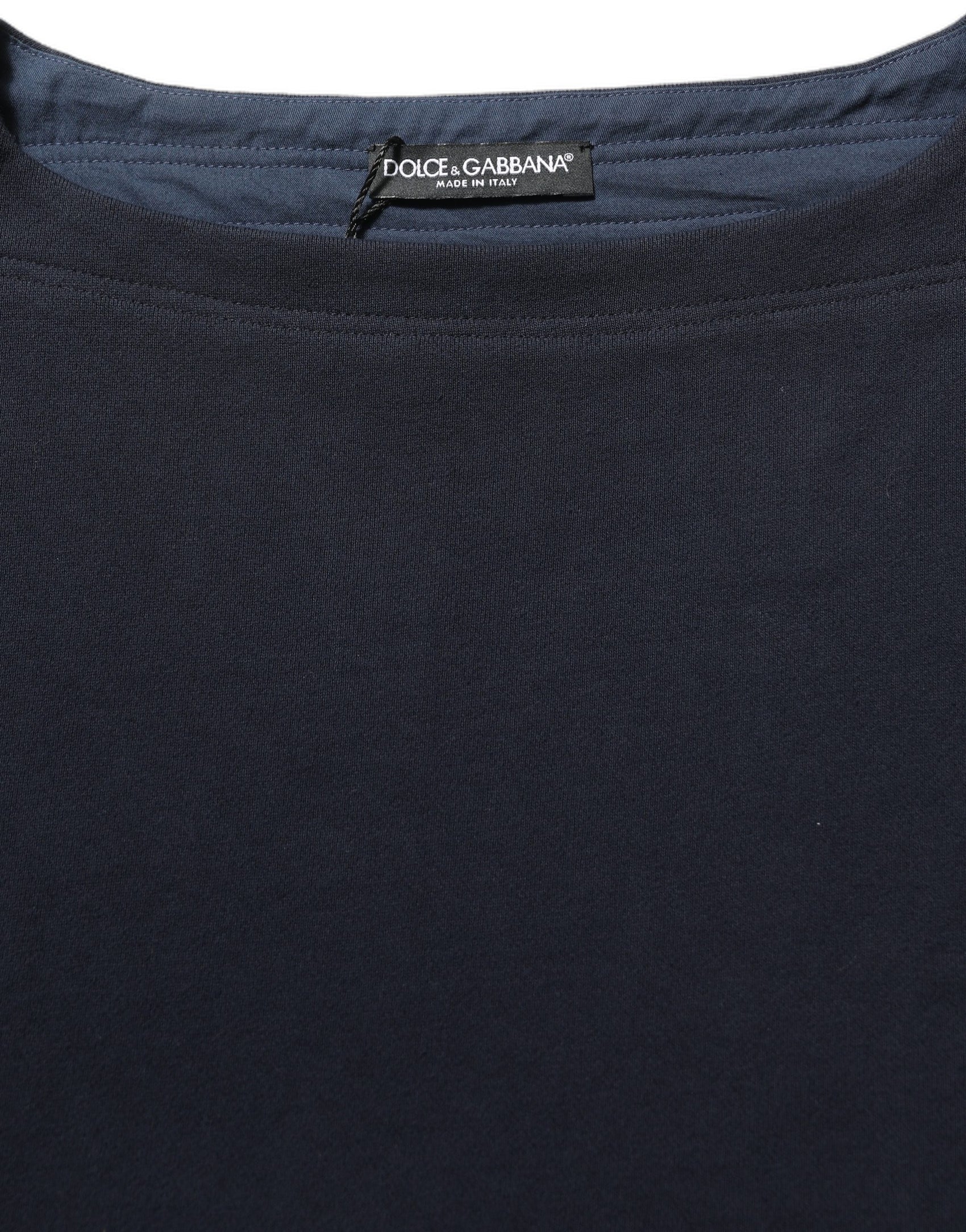 Dolce & Gabbana Dark Blue Logo Cotton Sweatshirt Sweater