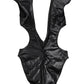 Dolce & Gabbana Black Deep V-Neck Cutout One Piece Swimwear