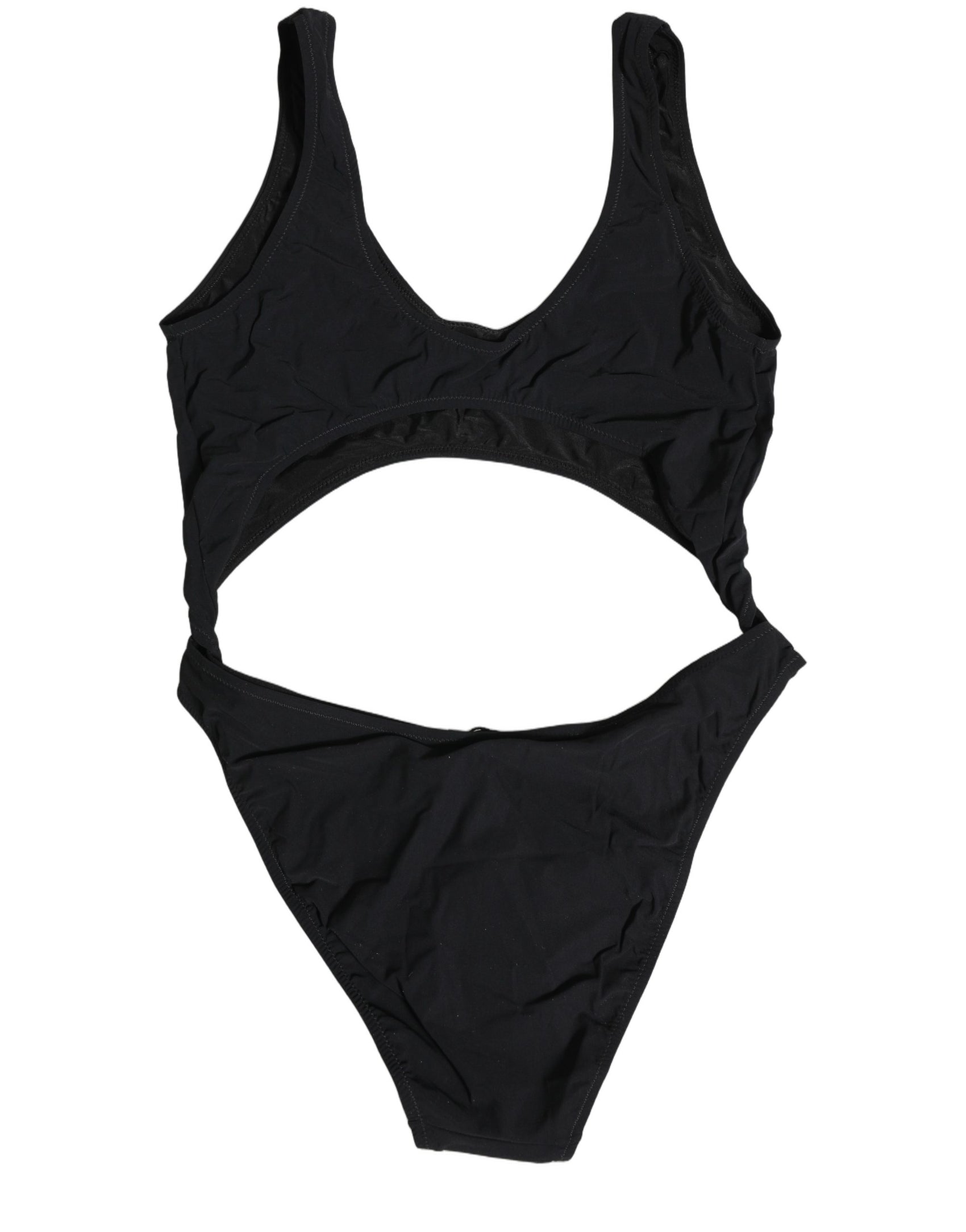 Dolce & Gabbana Black Cutout Logo One Piece Swimsuit Swimwear