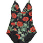 Dolce & Gabbana Black Floral Print One Piece Swimsuit Swimwear