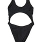 Dolce & Gabbana Black Cutout Logo One Piece Swimsuit Swimwear