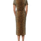 Dolce & Gabbana Brown Leopard Print Silk Sheath Midi Dress