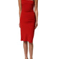 Dolce & Gabbana Red Stretch Bodycon Sheath Knee Length Dress