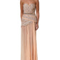 Dolce & Gabbana Nude Embellished Strapless Evening Gown Dress