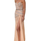 Dolce & Gabbana Nude Embellished Strapless Evening Gown Dress