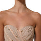 Dolce & Gabbana Nude Embellished Strapless Evening Gown Dress