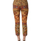 Dolce & Gabbana Multicolor Mosaic Print Crepe Cropped Trouser Pants