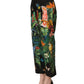 Dolce & Gabbana Black Tropical Print Cotton HighWaist Pants