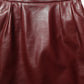 Dolce & Gabbana Burgundy Leather High Waist Pencil Midi Skirt