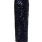 Dolce & Gabbana Blue Sequin High Waist PencilCut Midi Skirt