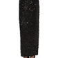 Dolce & Gabbana Black Sequin High Waist Pencil Midi Skirt