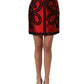 Dolce & Gabbana Red Soutache Embroidery A-line Mini Skirt