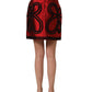Dolce & Gabbana Red Soutache Embroidery A-line Mini Skirt