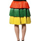 Dolce & Gabbana Multicolor Fringe Sequin High Waist Knee Length Skirt