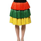 Dolce & Gabbana Multicolor Fringe Sequin High Waist Knee Length Skirt
