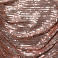 Dolce & Gabbana Rose Gold Sequin High Waist Ruched Maxi Skirt