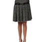 Dolce & Gabbana Black White Tweed High Waist Pleated Skirt