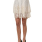 Dolce & Gabbana White Floral Embroidered A-line Mini Skirt