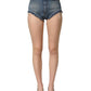 Dolce & Gabbana Blue Cotton High Waist Denim Hotpants Shorts