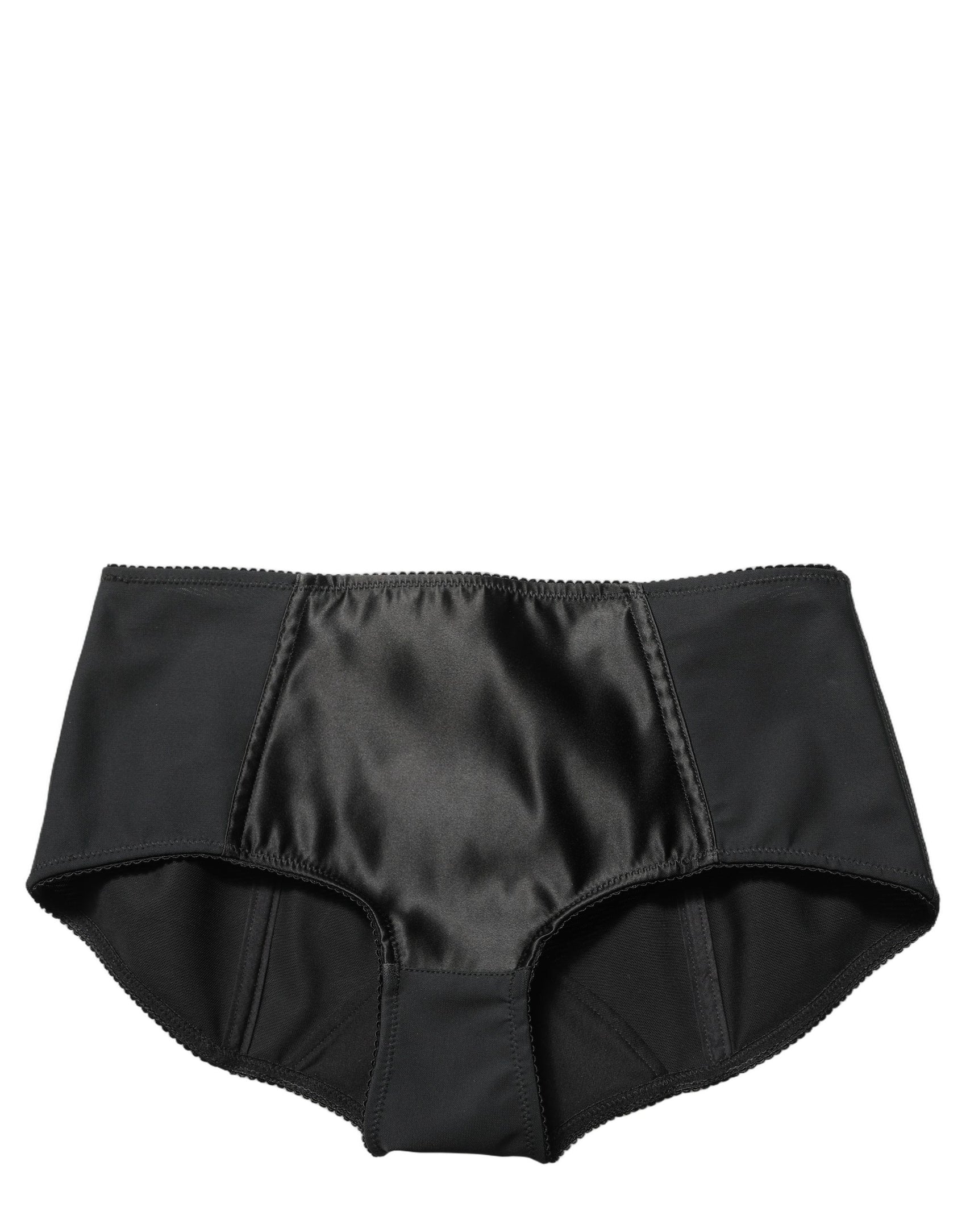 Dolce & Gabbana Black Low Waist Satin Culotte Hotpants Shorts