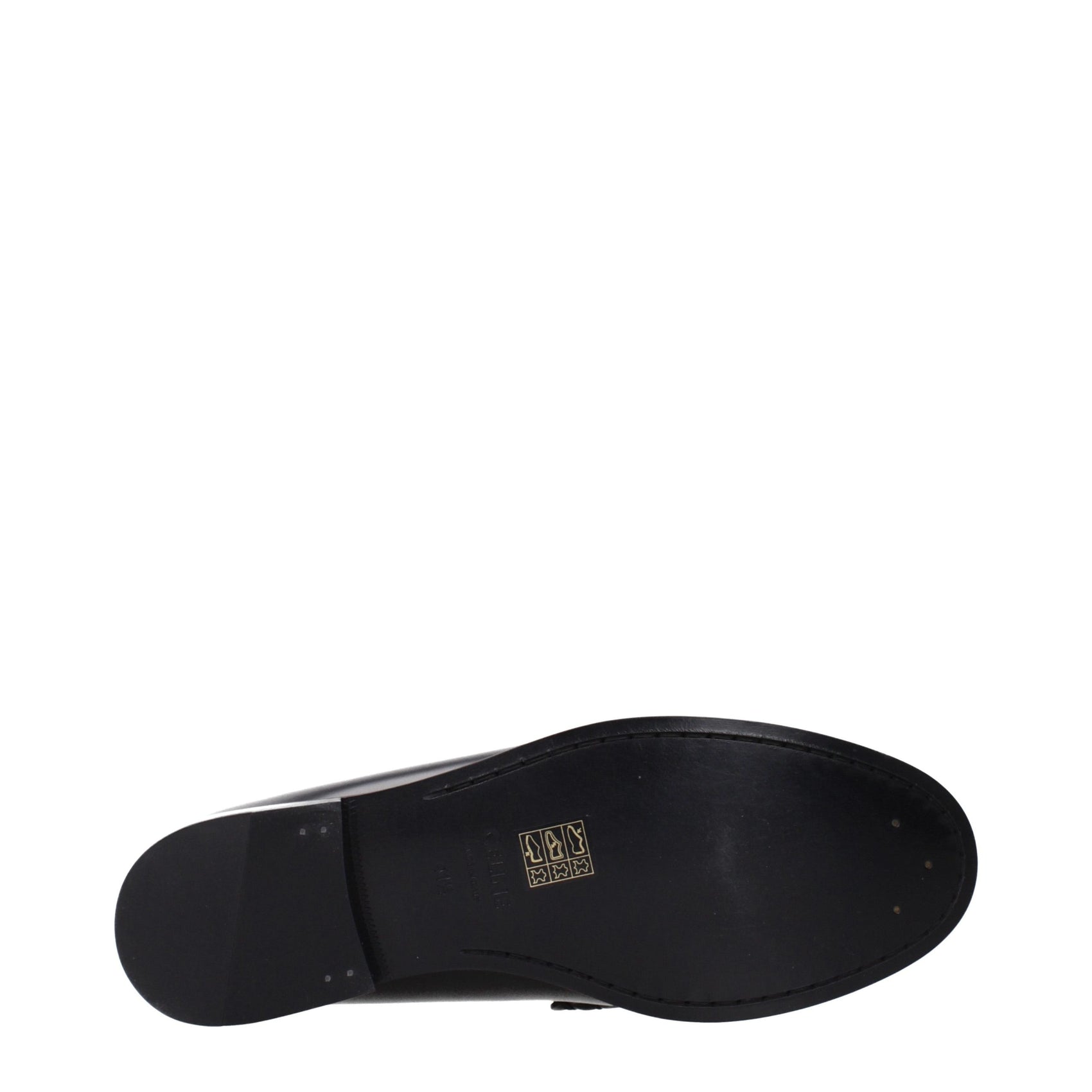 Celine Black Leather Slip-On Loafers