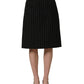Dolce & Gabbana Black Pinstriped HighWaist Pencil Cut Skirt
